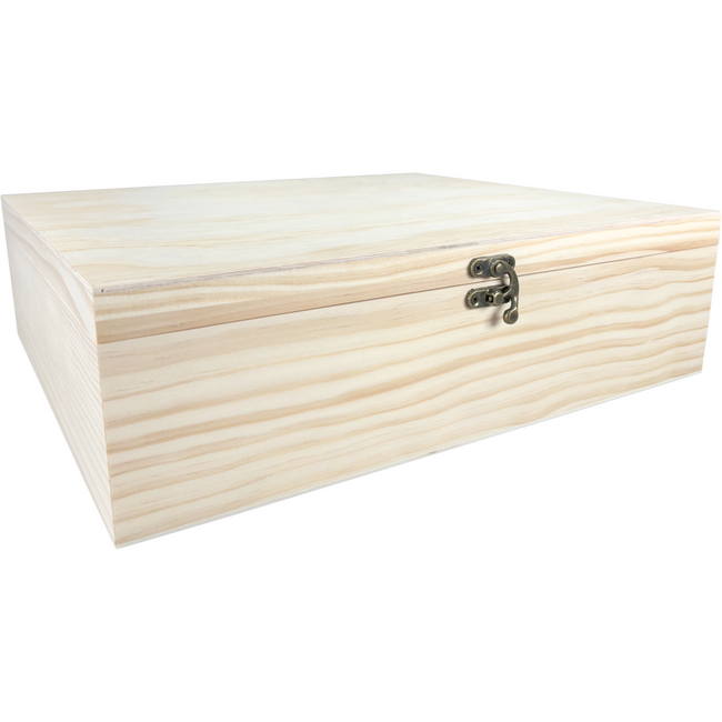 Klika -  Wijnkist | 3 flessen | scharnierdeksel | 340x285x95mm | hout | naturel | 8 stuks