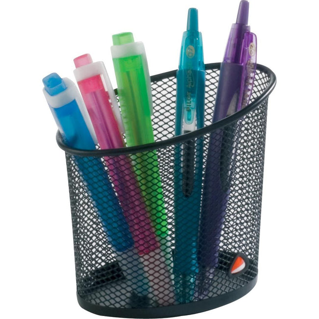 Alba - pot à stylos en métal grillagé, noir