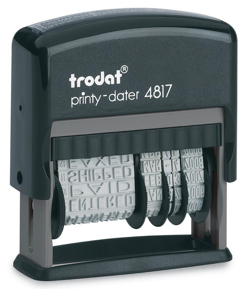 TRODAT - Textstempel mit Datum Printy 4817 Wörter: Faxé Le, Par e - EMAIL, REçU Le, Répondu Le, Saisi Le, ...