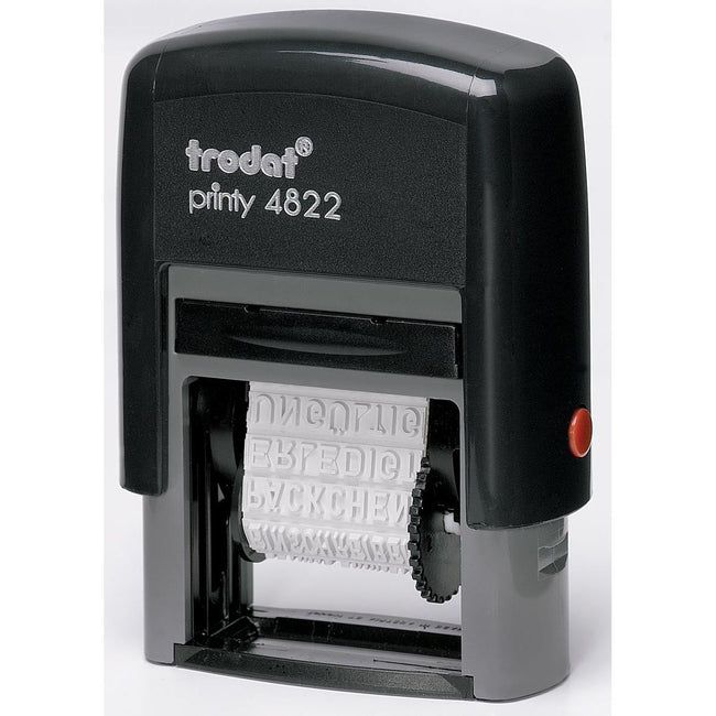 Trodat - Text Stamp Printy Line 4822 Mots: à parapher SVP, à signatation SVP, Payé, à Archiver, à scanne ...