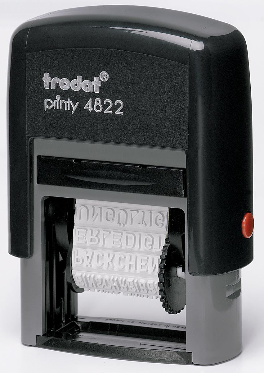 Trodat - tekststempel Printy Line 4822 woorden: priority, betaald, spoed, aangetekend, kopie, e-mail, ...