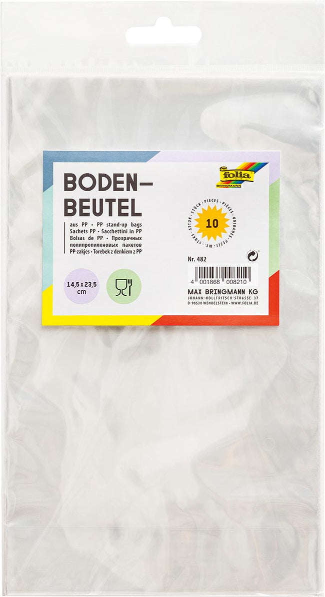 Folia - Sacs transparents pi 145 x 235 mm, paquet de 10