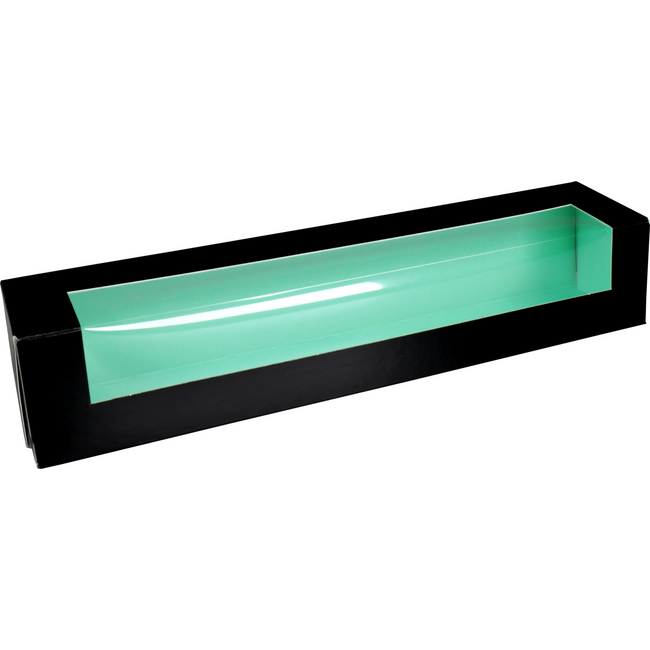 Klika -  Macarondoosje | karton + PP | 260x47x47mm | zwart/mintgroen | 400 stuks