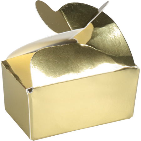 Depa -  Ballotin | vlinderballotin | karton + PP | 2 bonbons | 67x39x32mm | goud/wit | 600 stuks