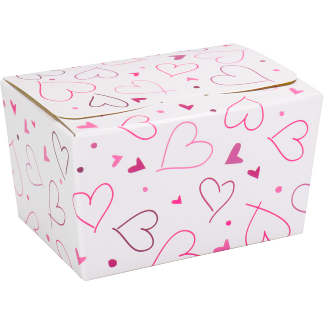 Depa -  Ballotin, Hearts, karton + PP, 150gr, 89x60x55mm, wit