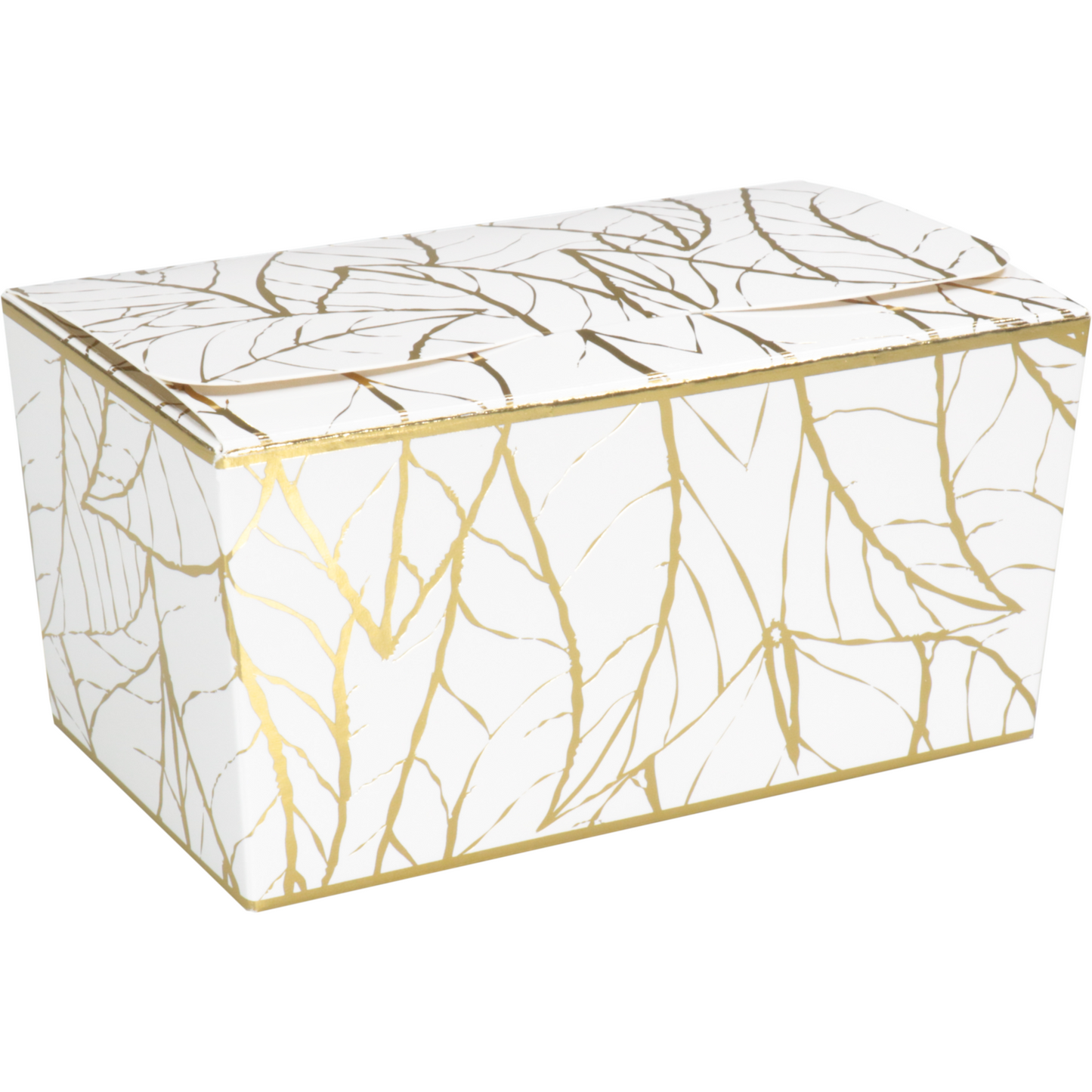 Depa -  Ballotin | Leaves | karton + PP | 500gr | 132x76x70mm | wit/goud | 150 stuks