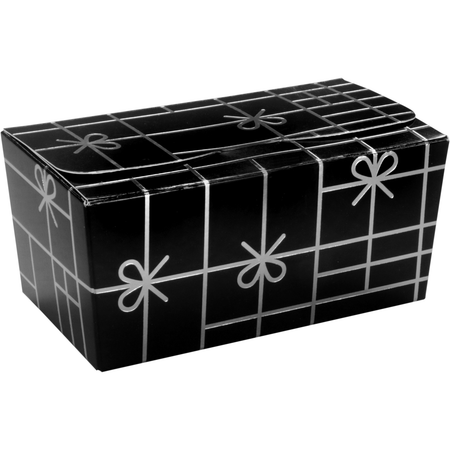 Klika -  Ballotin | Strikken | karton + PP | 250gr | 113x62x55mm | zwart/zilver | 200 stuks