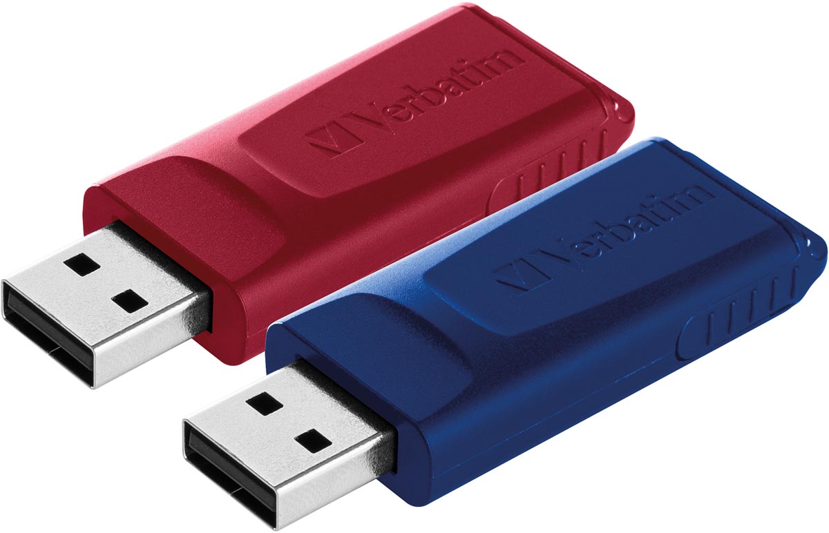 Verbatim - Verbatim USB 2.0 Slider USB stick, 32 GB, pak van 2 stuks