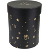 Klika -  Geschenkdoos | Christmas | karton | 17cm | Ø13cm | Kerstmis | zwart/goud | 18 stuks