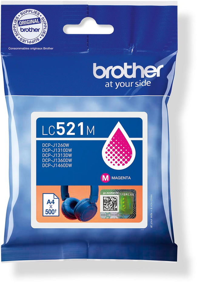 Brother -  LC521M inktcartridge 1 stuk(s) Origineel Magenta
