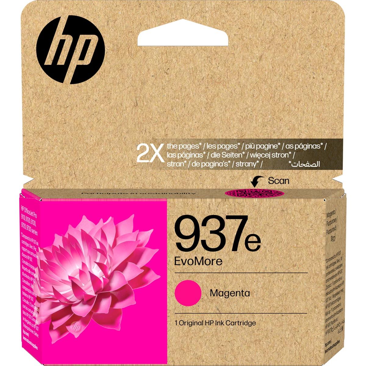 HP -  inktcartridge 937e, 1.650 pagina's, OEM 4S6W7NE, magenta