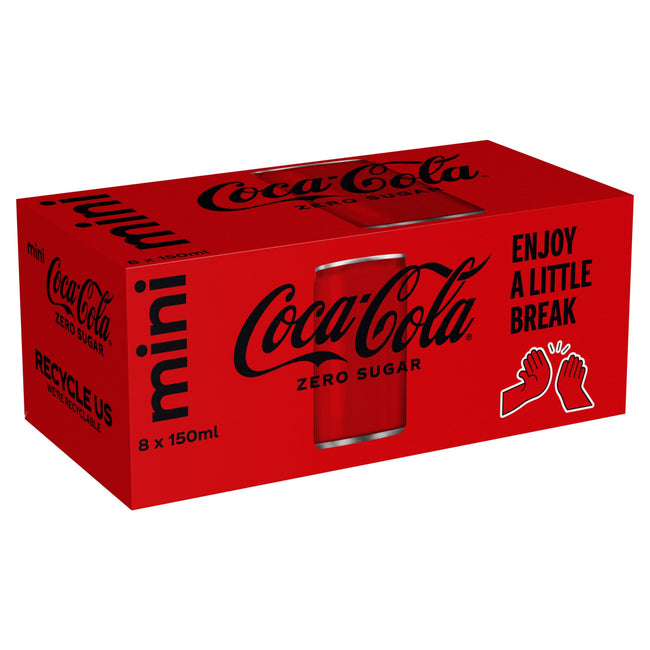 Coca-Cola -  Frisdrank coca cola zero blik 150ml | 24 stuks