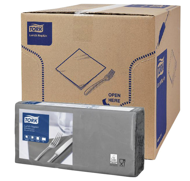 Tork -  Lunchservet advanced vierdevouw grijs | 10 stuks
