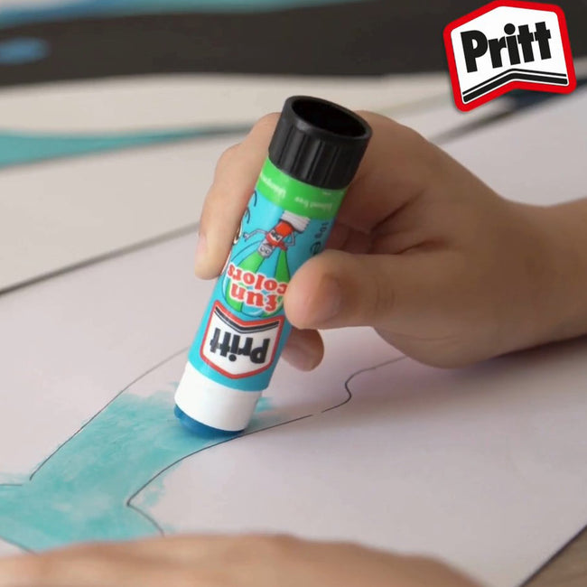 Pritt -  Lijmstift stick 10gr fun colors blister 4st
