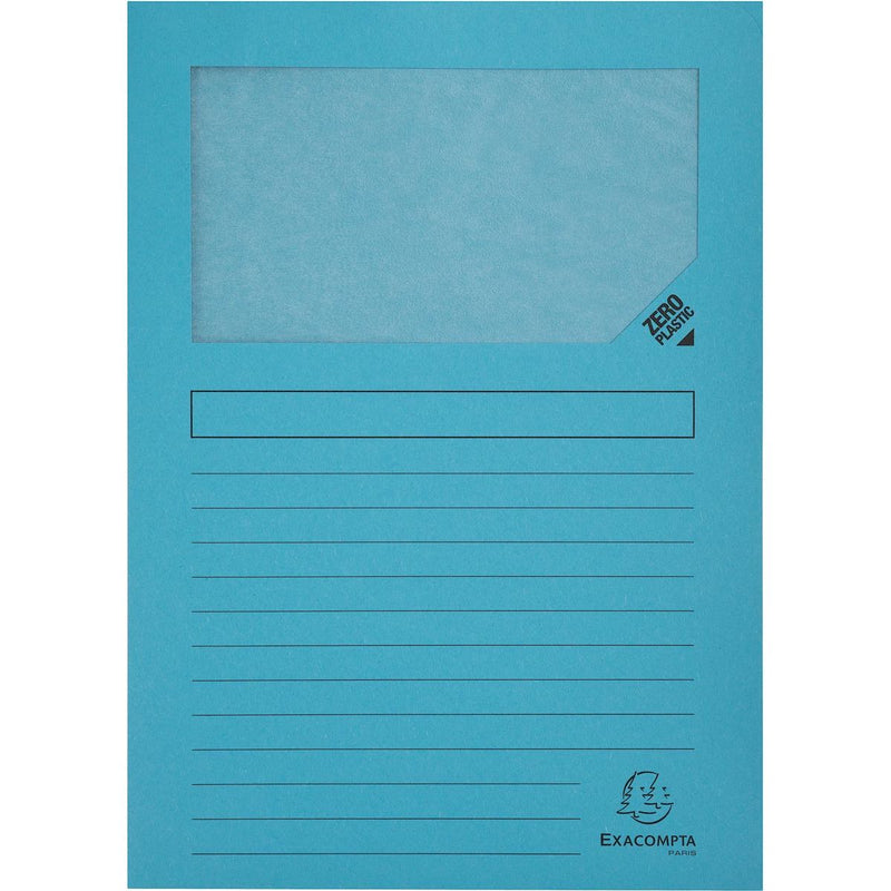 Exacompta - Chemise à fenêtre Forever modèle L 120gr bleu clair 100 pièces