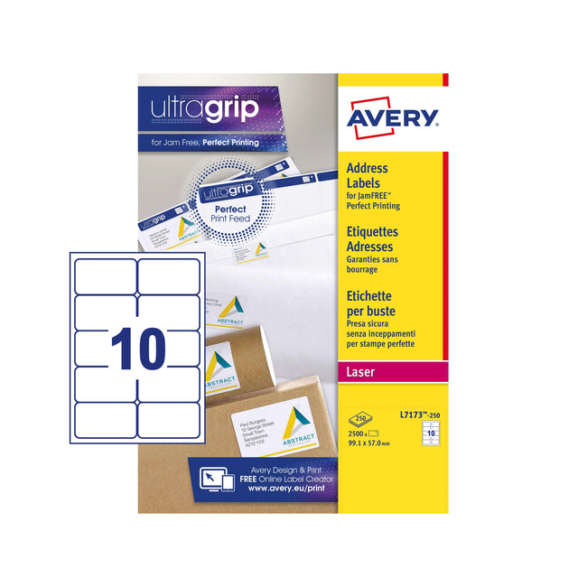 Avery -  Etiket  l7173-250 99.1x57mm wit 2500st