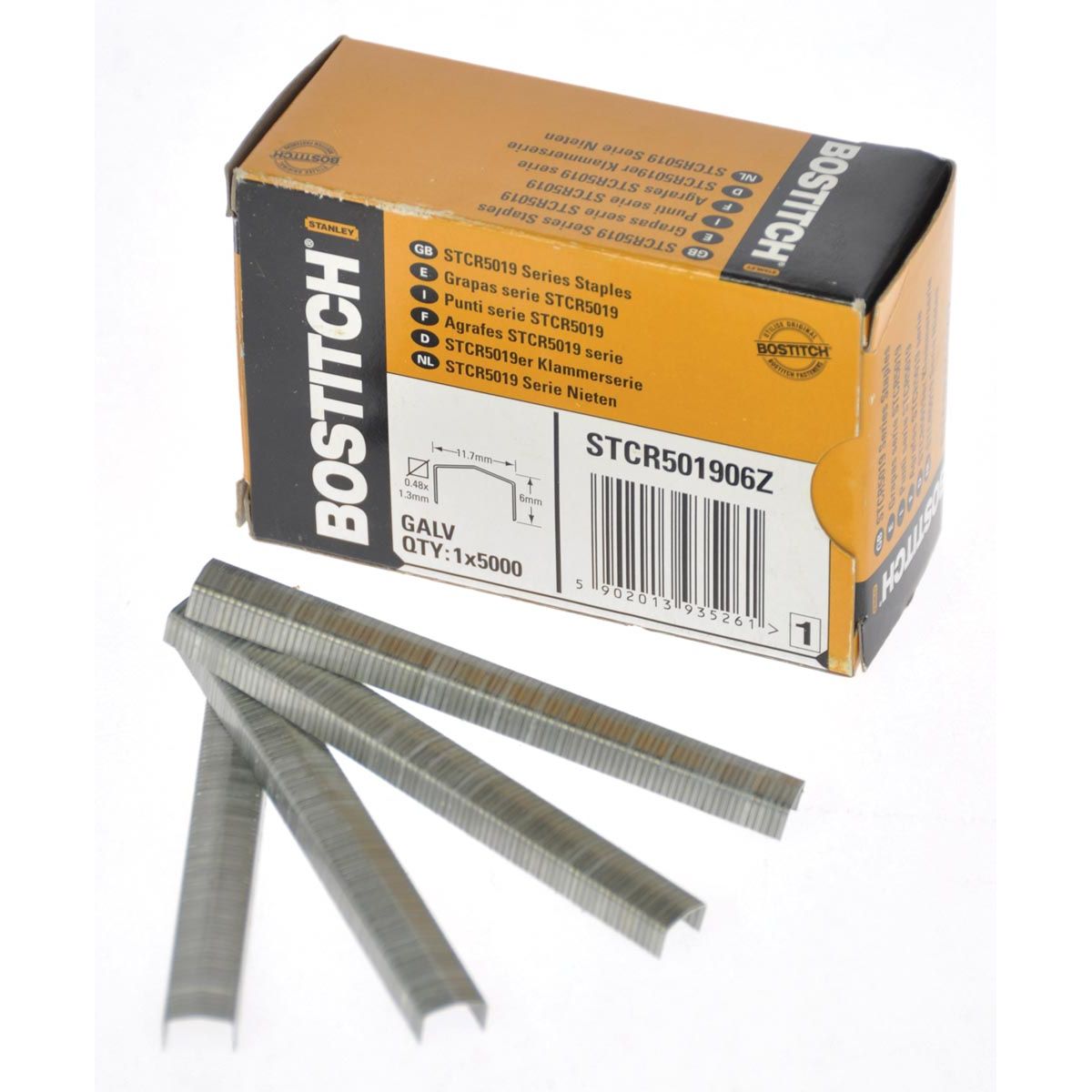 Bostitch -  nietjes STCR5019, 6 mm, doos van 5.000 nietjes