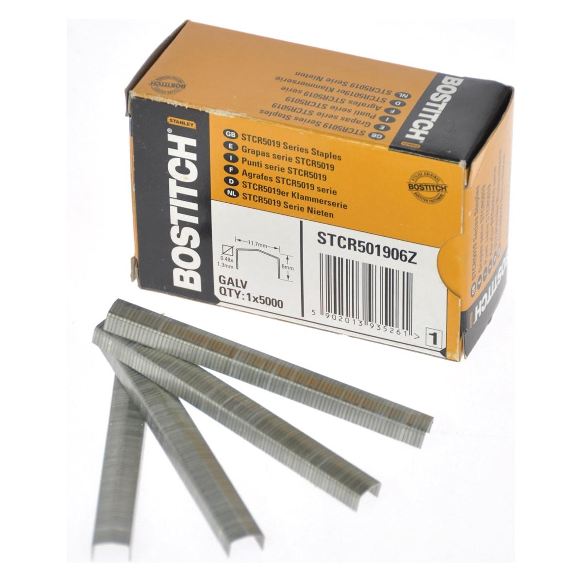 Bostitch - STCR5019 Staples, 6 mm, Schachtel mit 5.000 Grundnahrungsmitteln