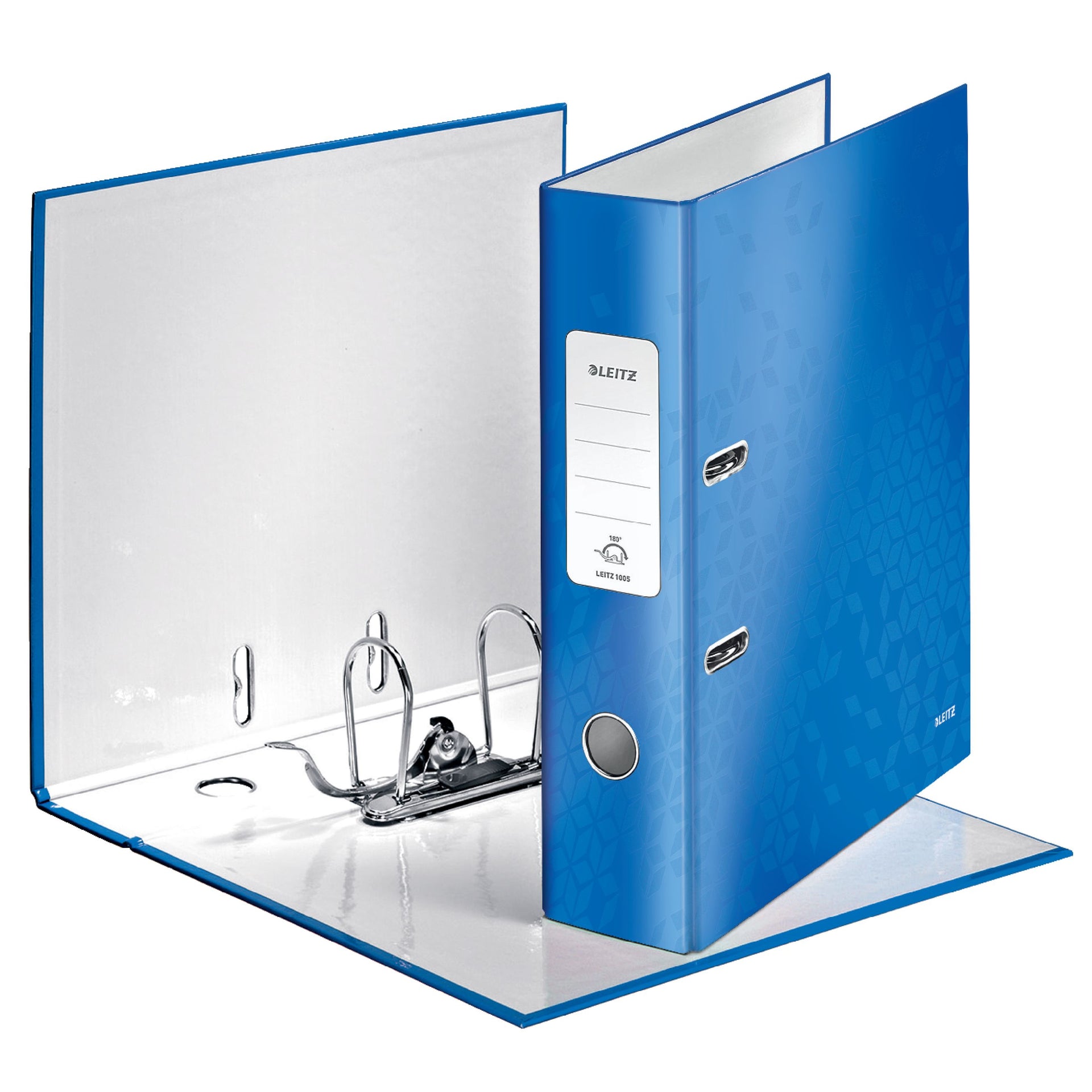 Leitz - Ordner Wow 180° laminé 80mm A4 bleu | 10 pièces