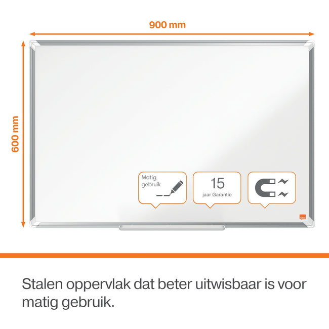 Nobo -  Plus whiteboard 871 x 562 mm Staal Magnetisch
