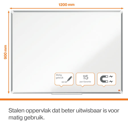 Nobo -  Plus whiteboard 1173 x 865 mm Staal Magnetisch