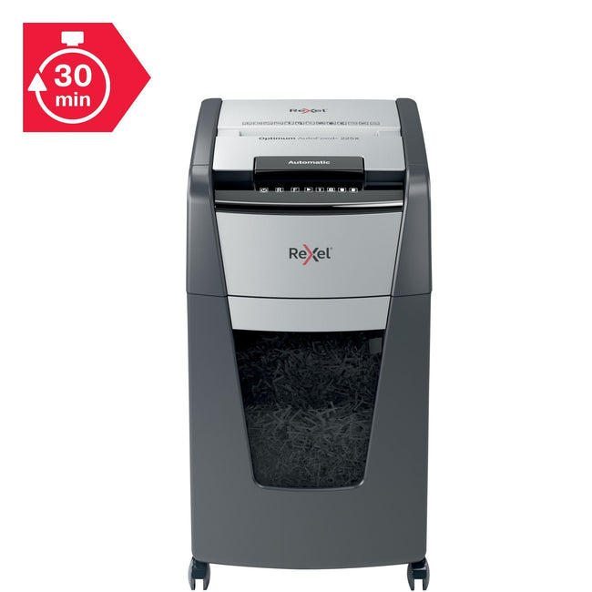 Rexel -  Optimum AutoFeed+ 225X papiervernietiger Kruisversnippering 55 dB 23 cm Zwart, Grijs