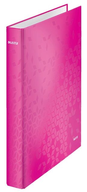 Leitz - Classeur à anneaux WOW A4 maxi 4 anneaux mécanisme D 25mm rose | 10 pièces