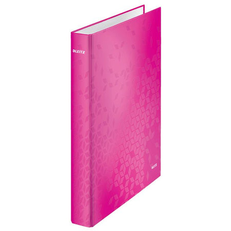 Leitz - Classeur à anneaux WOW A4 maxi 4 anneaux mécanisme D 25mm rose