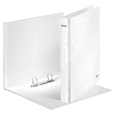 Leitz - Classeur à anneaux WOW A4 maxi 2 anneaux mécanisme D 25mm blanc | 10 pièces