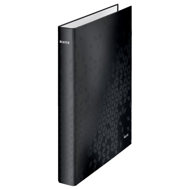 Leitz - Classeur à anneaux WOW A4 maxi 4 anneaux mécanisme D 25mm noir | 10 pièces