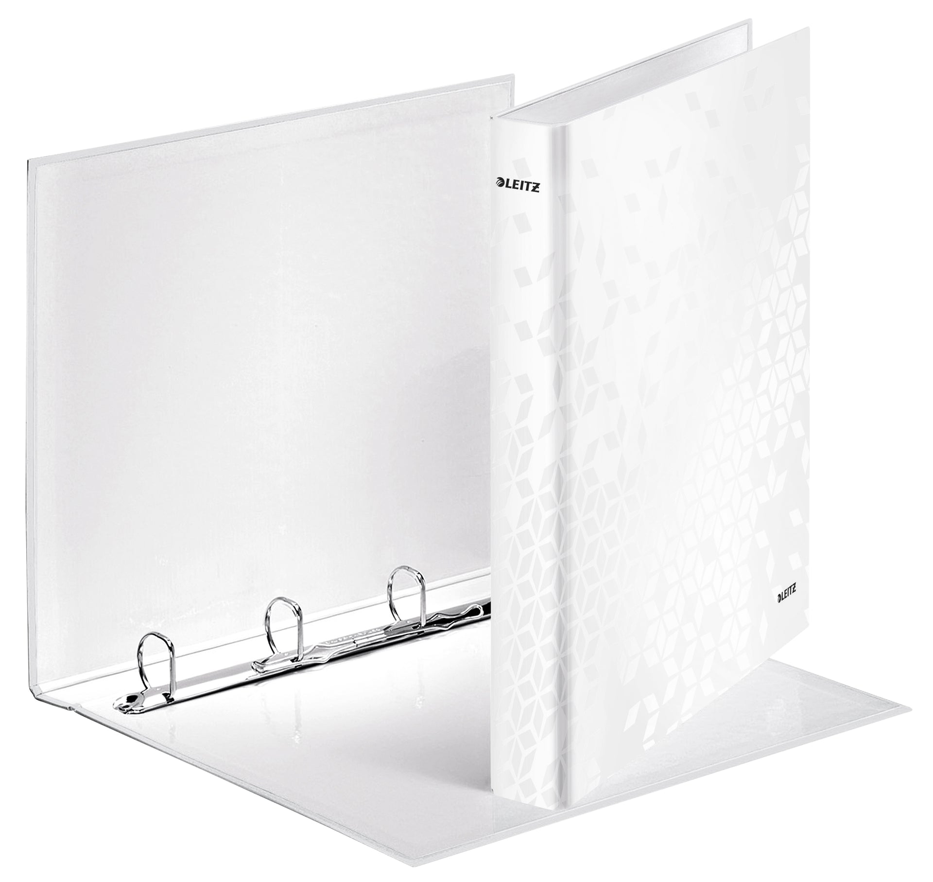Leitz - Classeur à anneaux WOW A4 maxi 4 anneaux mécanisme D 25mm blanc | 10 pièces