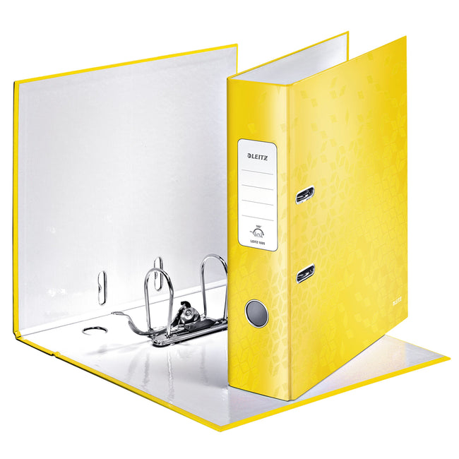 Leitz - Ordner Wow 180° laminiert 80mm A4 gelb | 10 Stück
