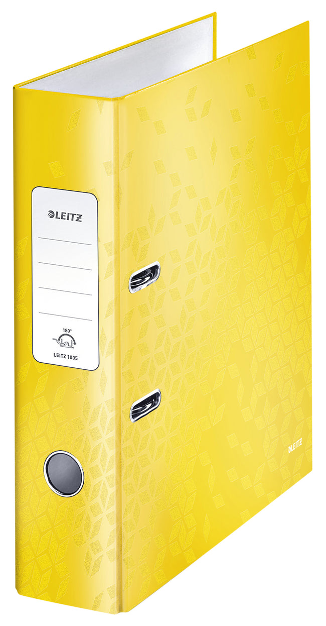 Leitz - Ordner Wow 180° laminé 80mm A4 jaune | 10 pièces