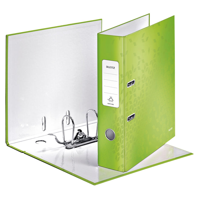 Leitz - Ordner Wow 180° laminiert 80mm A4 grün | 10 Stück