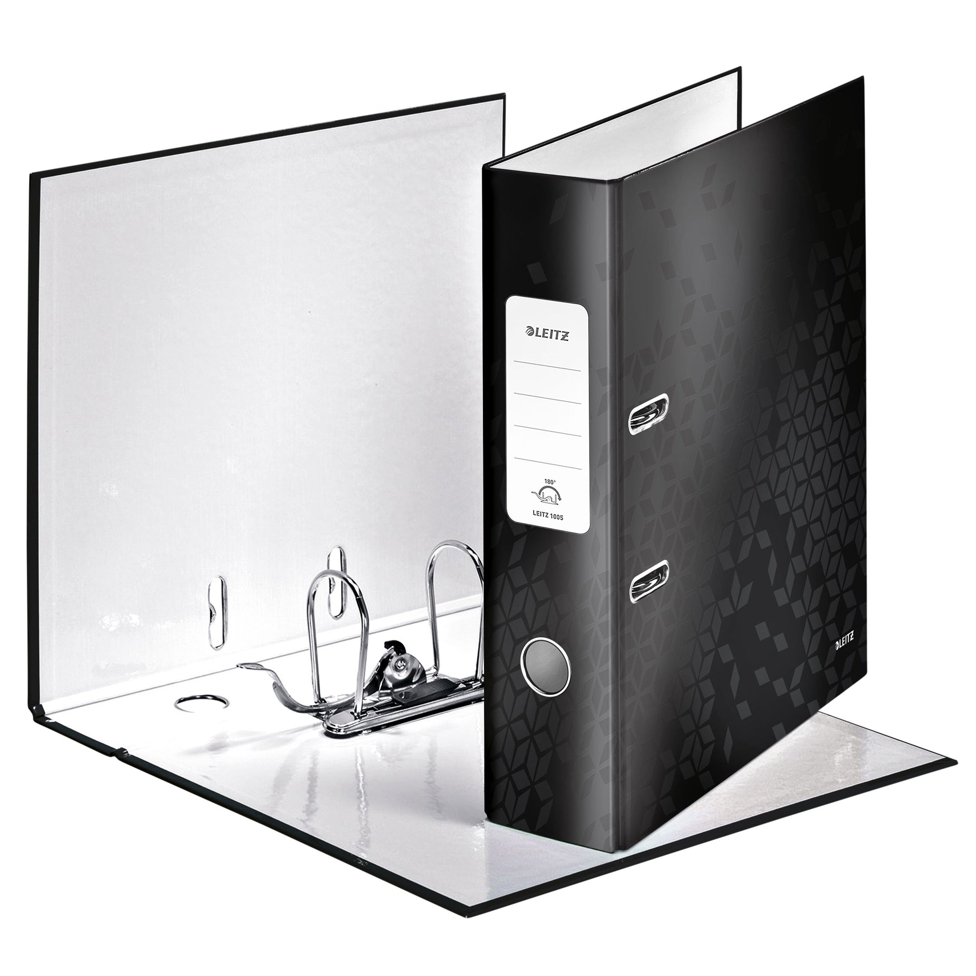 Leitz -  Ordner  wow 180° gelamineerd 80mm a4 zwart | 10 stuks