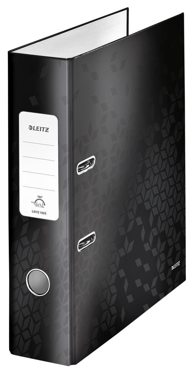 Leitz - Ordner Wow 180° laminé 80mm A4 noir | 10 pièces