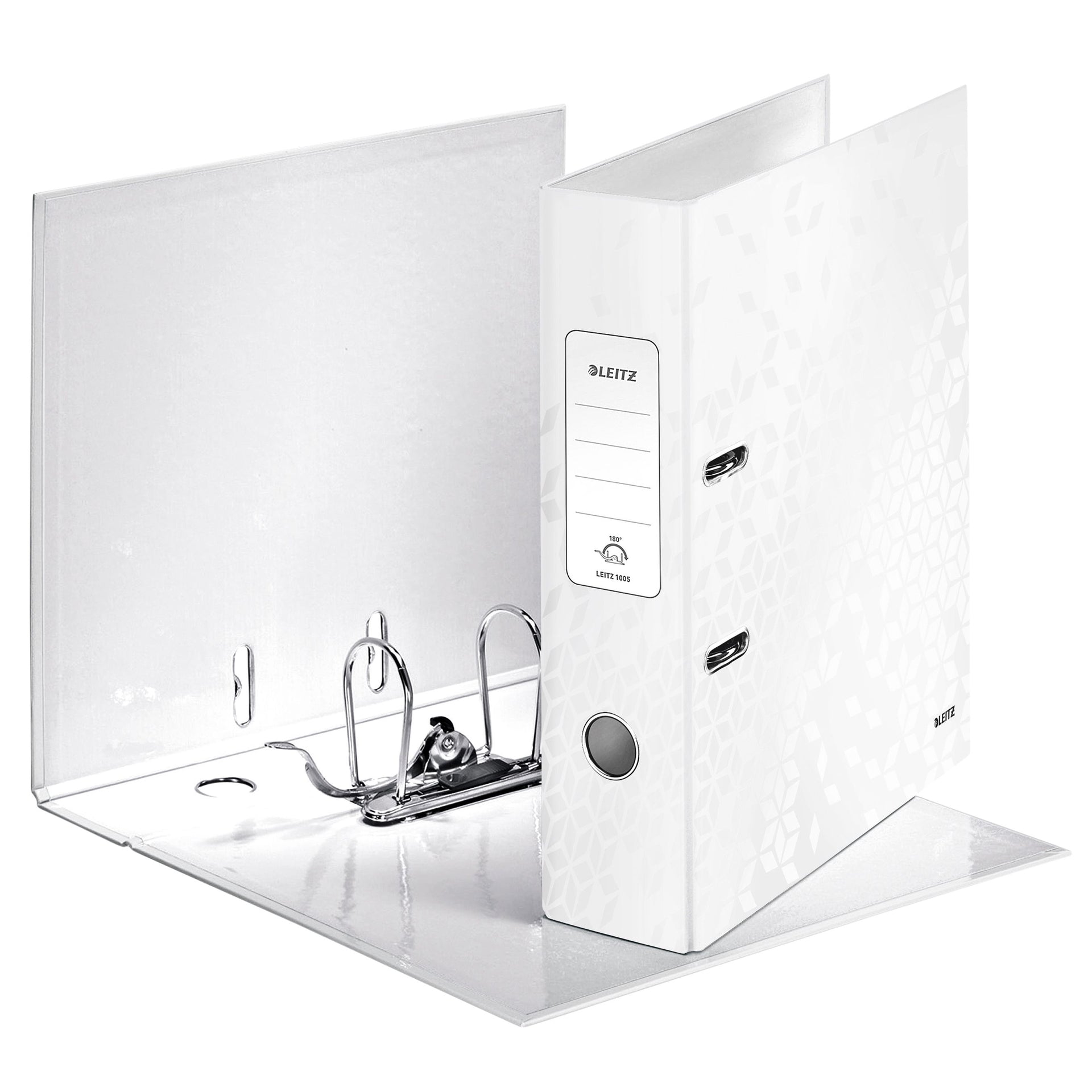 Leitz -  Ordner  wow 180° gelamineerd 80mm a4 wit | 10 stuks