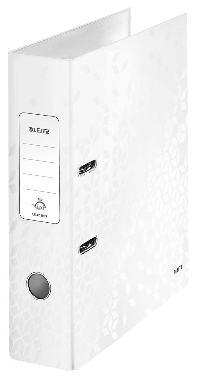 Leitz - Ordner Wow 180° laminé 80mm A4 blanc | 10 pièces