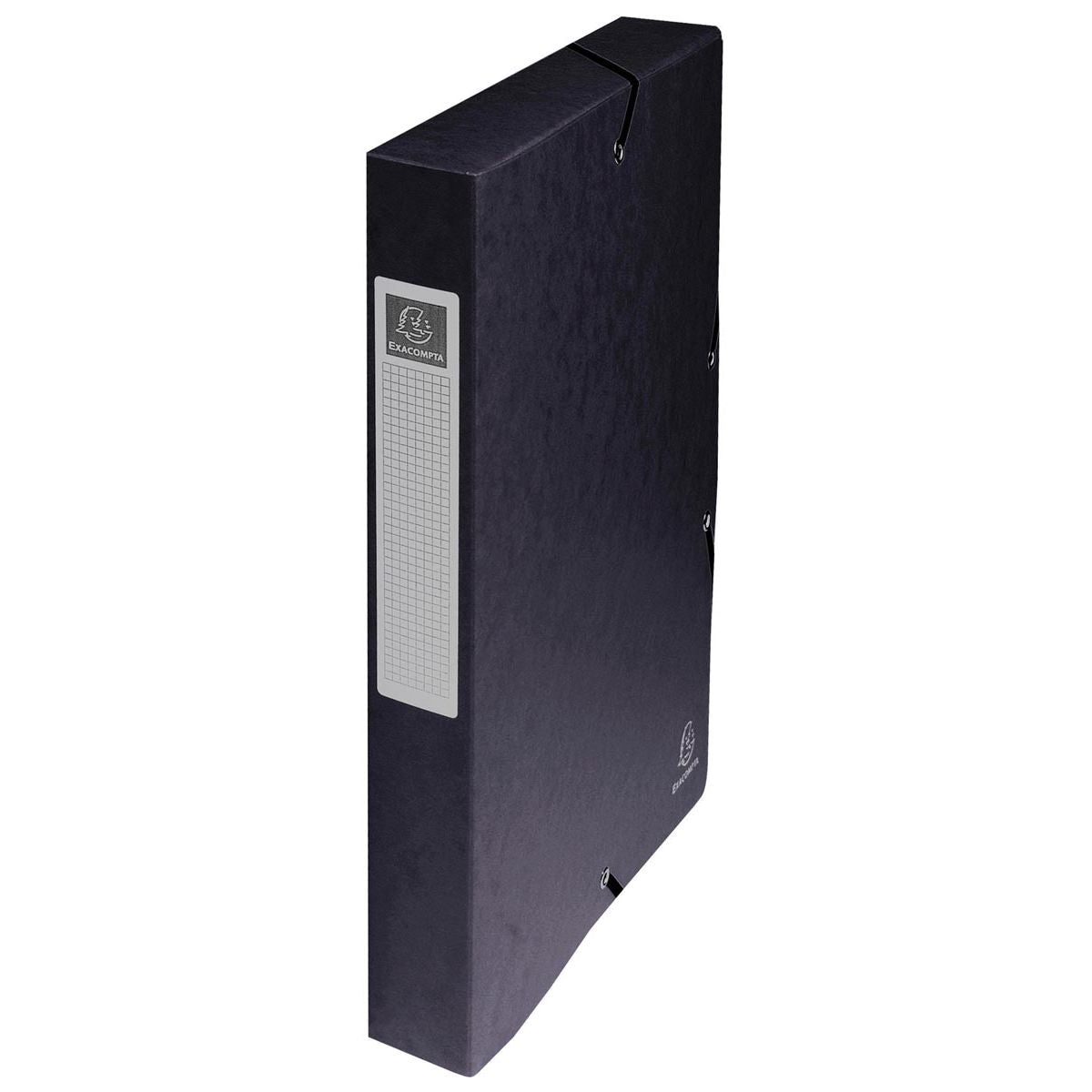 Exacompta - Elastobox Exabox schwarz, Rückseite 4 cm