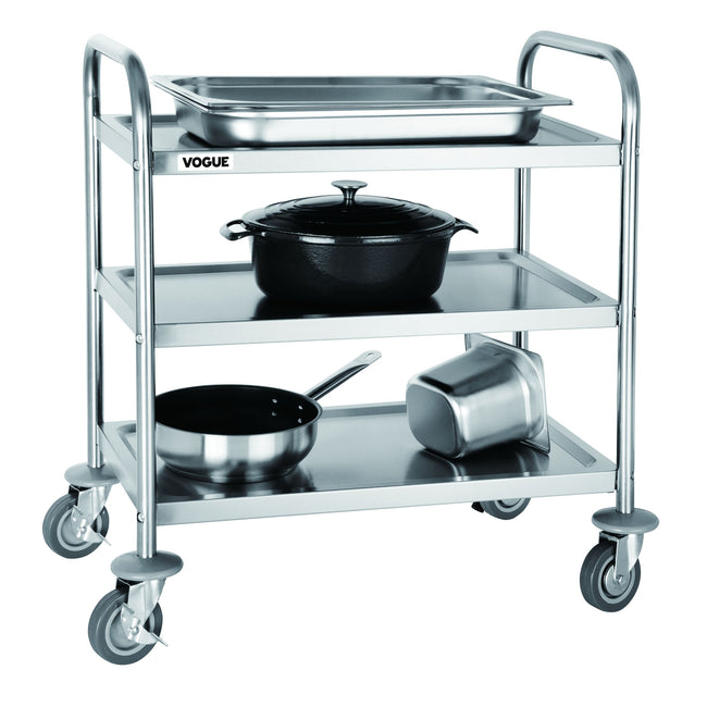 Vogue -  Serveerwagen  met 3 plateaus 82.5x71 cm rvs