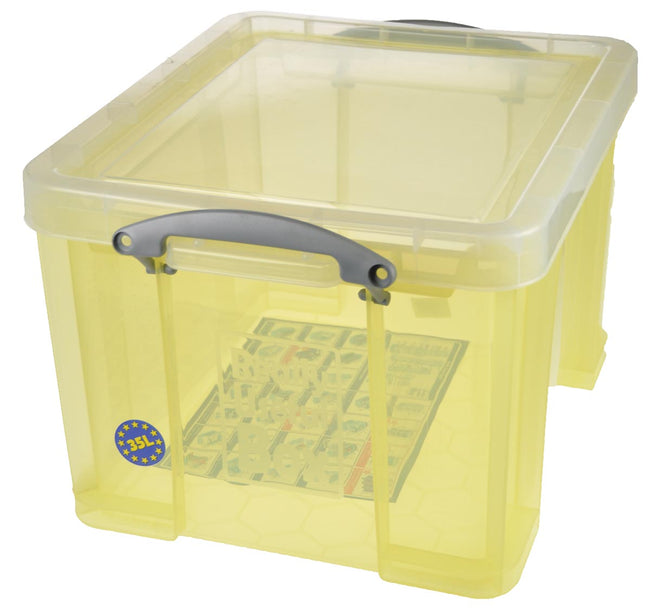 Really Useful Box -  Box opbergdoos 35 liter, transparant geel