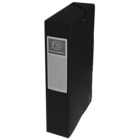 Exacompta - Elastobox Exabox schwarz, Rückseite 6 cm