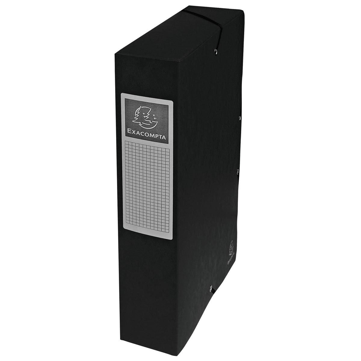 Exacompta - Elastobox Exabox schwarz, Rückseite 6 cm