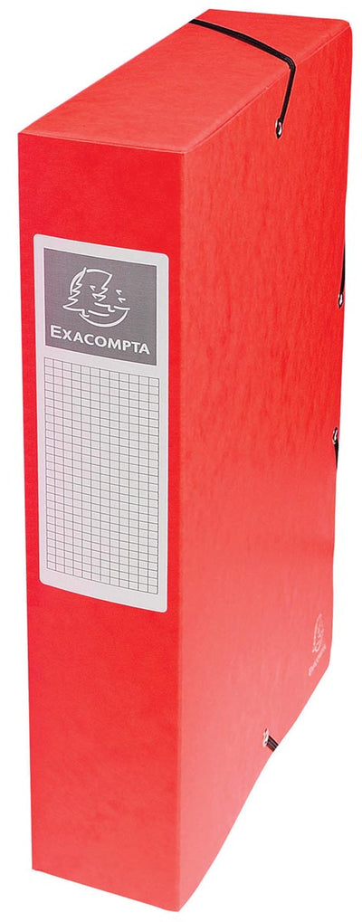 Exacompta - elastobox Exabox rouge, dos de 6 cm