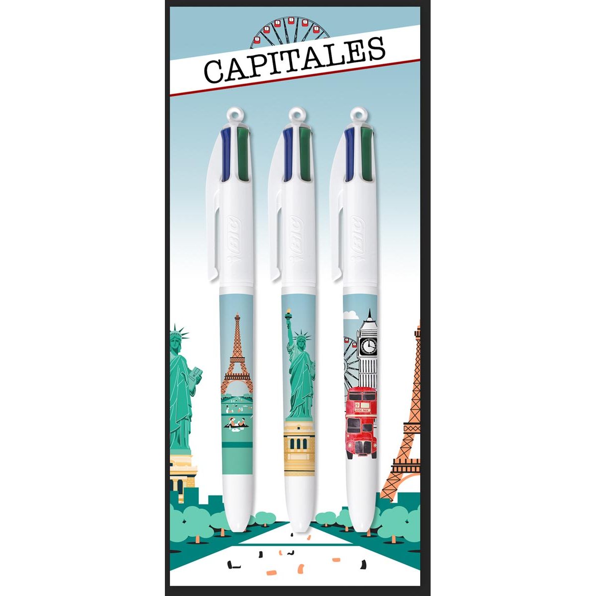 Bic -  Colours Décor Limited Edition 4-kleurenbalpen, medium, klassieke inktkleuren, diverse motieven