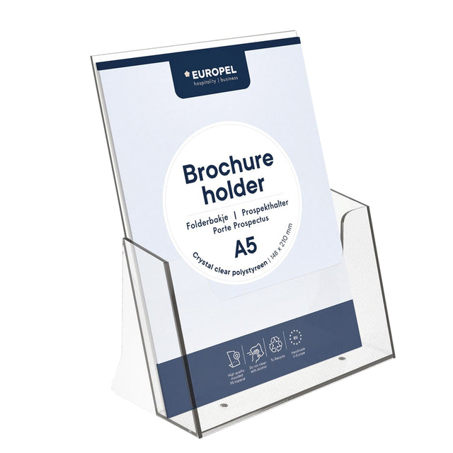 Europel - Prospekthalter Peel A5 transparent | 10 Stück