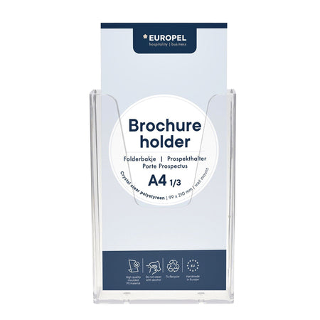 Europel -  Folderhouder  wand 1/3 a4 transparant | 10 stuks