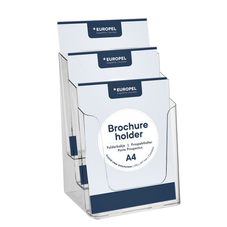 Europel - Porte-brochure peel 3 compartiments A4 transparent