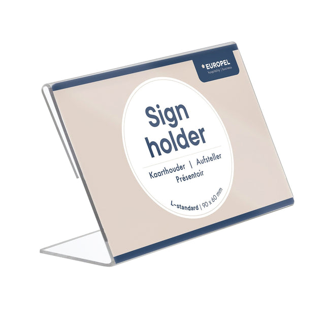 Europel - Porte-carte peel L-standard 90x60mm horizontal acrylique