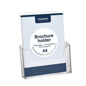 Europel - Prospekthalter Peel Tisch/Wand A4 41mm transparent